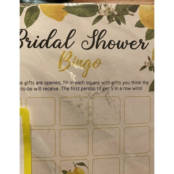 Bridal Shower Bingo Fun Game New Nip - Lemon Theme - Picture 1 of 2